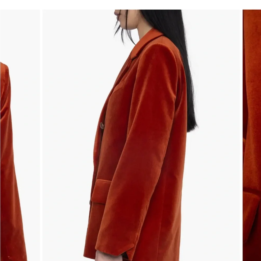 Zadig & Voltaire Burnt Orange Velvet Blazer - Picture 4 of 6